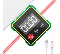 Magnetic Digital Angle Finder with Electronic Laser, Digital Spirit Level with LCD Display, Automatic Shutdown, 2Side Strong Magnetic Angle Finder Tool, Inclinometer for Woodworking Construction
