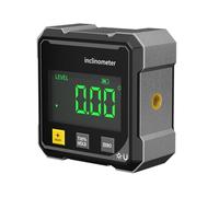 Magnetic Digital Angle Finder with Electronic Laser, Rechargeable Angle Meter 4-side Strong Magnetic Level Box with LCD Backlight Protractor Inclinometer for Woodworking, Construction and Machinery