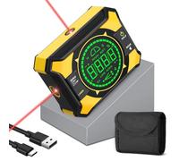 Magnetic Digital Angle Gauge with Dual Laser Level, Type-C Rechargeable 3-in-1 LED Digital Angle Finder ±0.1° High Accuracy, LED Display, 4×90°/2×180° for Woodworking, Framing, Tile & Picture Hanging