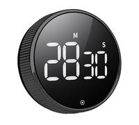 Magnetic Digital Kitchen Timer Large LED Display Countdown Countup Adjustable Volume Loud Clear Alarm Easy to Operate for Cooking Baking Classroom Office Studying Fitness Exercise (Black)