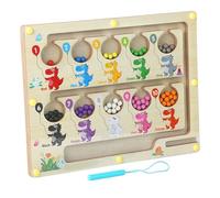 Magnetic Dinosaur Maze,Magnetic Maze Wooden Magnetic Maze Toy Magnetic Colour and Number Maze Matching Maze Game Color Sorting Board for 3 4 5 Year Old Boys Girls Kids Gifts