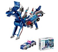 Magnetic Dinosaur Transformer Car, Collision Transforming Dinosaur Car Toy, 2 in 1 Transformation Car, Fun Collision Transforming Cars, Magnetic Cars Transform into Dinosaur for Boys(#B)