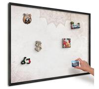 Magnetic Display Board 100x70 cm | Black Frame | Ethnic Patterns