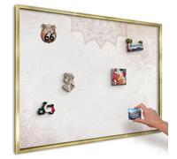 Magnetic Display Board 100x70 cm | Gold Frame | Ethnic Patterns