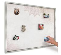 Magnetic Display Board 100x70 cm | Silver Frame | Ethnic Patterns