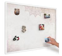 Magnetic Display Board 100x70 cm | White Frame | Ethnic Patterns