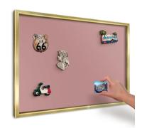 Magnetic Display Board 60x40 cm | Gold Frame | Pastel Dusty Pink