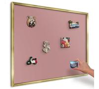 Magnetic Display Board 80x60 cm | Gold Frame | Pastel Dusty Pink