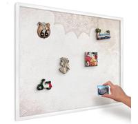 Magnetic Display Board 80x60 cm | White Frame | Ethnic Patterns