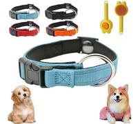 Magnetic Dog Collar, Magnetic Collar with Adjustable Reflective for Night Safety, Double-Layer Fabric with Breathable, Fit Dogs and Cats of Different Sizes, Ideal for Senior Dogs (Blue)