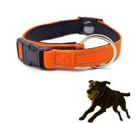 Magnetic Dog Collar, Reflective Adjustable Collar, Double-Layer Fabric with Breathable and Reflective Design, with Quick-Release Magnetic Buckle, for Senior Dogs (Orange)