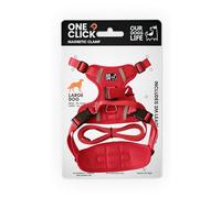 Magnetic Dog Harness & 2M Lead Set | One-Hand Easy Lock Harness for All Dogs | Reflective, Breathable, No-Pull Design with 360° Swivel Buckle | SGS Tested Strong & Safe