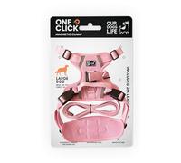 Magnetic Dog Harness & 2M Lead Set | One-Hand Easy Lock Harness for All Dogs | Reflective, Breathable, No-Pull Design with 360° Swivel Buckle | SGS Tested Strong & Safe