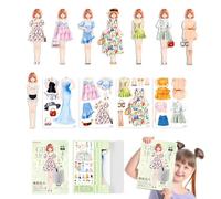 Magnetic Dolls Dress Up Set- Magnetic Princess Dress Up Paper Doll | Pretend Play Toys For Girls, Cutouts Pretend Play Outfit, Magnet Clothes Puzzles Creative Fashion Dress Up For Birthday Children's