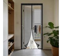 Magnetic Door 102 x 270 cm Heavy Duty Self-Sealing Fly Mesh with Powerful Magnets and Full Frame Hook&Loop, No Gap, Keep Bugs Out Lets Fresh Air in, Kid and Pet Friendly, Black