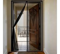 Magnetic Door 111 x 250 cm Magnetic Flying Insect Door with Powerful Magnets and Full Frame Hook&Loop, No Gap, Keep Bugs Out Lets Fresh Air in, Kid and Pet Friendly, White