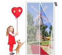 Magnetic Door 115 x 270 cm No Drill Mesh ain for Kitchen & Patio Auto-Close Sticky Inllat White Perfect for Living Room & Sliding Doors