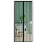 Magnetic Door 120 x 240 cm Heavy Duty Door Magnetic Screen with Powerful Magnets and Full Frame Hook&Loop, No Gap, Keep Bugs Out Lets Fresh Air in, Kid and Pet Friendly, Black