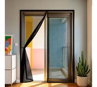 Magnetic Door 120 x 240 cm Magnetic Door Curtains Fly Screen with Powerful Magnets and Full Frame Hook&Loop, No Gap, Keep Bugs Out Lets Fresh Air in, Kid and Pet Friendly, Black
