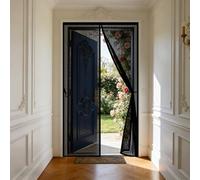 Magnetic Door 175 x 170 cm Magnetic Insect Door Screen with Powerful Magnets and Full Frame Hook&Loop, No Gap, Keep Bugs Out Lets Fresh Air in, Kid and Pet Friendly, Black