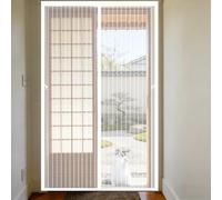 Magnetic Door 79 x 242 cm Magnetic Door Fly Screen Curtain with Powerful Magnets and Full Frame Hook&Loop, No Gap, Keep Bugs Out Lets Fresh Air in, Kid and Pet Friendly, White