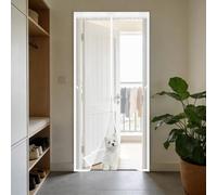 Magnetic Door 96 x 170 cm Heavy Duty Self-Sealing Fly Mesh with Powerful Magnets and Full Frame Hook&Loop, No Gap, Keep Bugs Out Lets Fresh Air in, Kid and Pet Friendly, White
