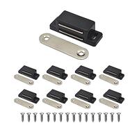Magnetic Door Catch, Lockimo Cupboard Door Magnets Drawer Magnet Small Cabinet Door Magnetic Catches Latches for Kitchen Wardrobe Magnets Door Closers Magnet Closure 8 Pack Black