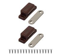 Magnetic Door Catch, Lockimo Cupboard Door Magnets Drawer Magnet Small Cabinet Door Magnetic Catches Latches for Kitchen Wardrobe Magnets Door Closers Magnet Closure 2 Pack Brown