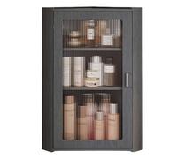 Magnetic Door Corner Storage Cabinet for Bathroom, Wall-Mounted Above Toilet, Gray, 35x35x70cm, Stylish nizer with Space-Saving Design