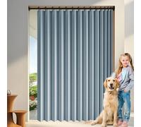 Magnetic Door Curtain 100 x 100 cm Blackout, Privacy, Room Divider, Privacy, Isolate Oil Smoke Accordion Style Closet Curtains for Closet Without Door Bedroom Bathroom, Blue