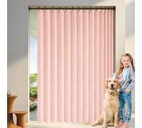 Magnetic Door Curtain 100 x 105 cm Blackout, Privacy, Room Divider, Privacy, Isolate Oil Smoke Accordion Style Closet Curtains for Closet Without Door Bedroom Bathroom, Pink