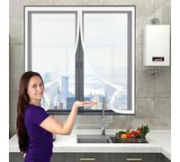 Magnetic Door Curtain 102 x 146 cm Keep Pets Indoor, Allow Fresh Air Flow, Hands-Free Magnetic Door Screen No-Drill Easy Installation for Balcony, Terrace, Cellar, White