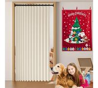 Magnetic Door Curtain 117 x 193 cm Blackout, Thermal, Energy Saving, Soundproof, Dividers Closet Pleated Folding Doorway Curtain for Closet Without Door Bedroom Bathroom, Beige