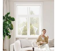 Magnetic Door Curtain 120 x 143 cm Keep Pets Indoor, Allow Fresh Air Flow, Hands-Free Magnetic Fly Screen for Doors with Powerful Magnets for Living Room, Bedroom, Patio, White