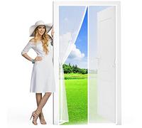 Magnetic Door Curtain 120 x 180 cm Portable Screen Door Auto Close Easy to Install Insects Out Mosquito Mesh Curtain for Sliding Glass Door Patio Door White