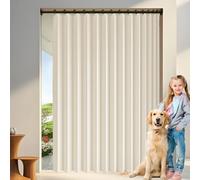 Magnetic Door Curtain 124 x 100 cm Blackout, Privacy, Room Divider, Privacy, Isolate Oil Smoke Accordion Style Closet Curtains for Closet Without Door Bedroom Bathroom, Beige