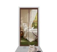 Magnetic Door Curtain 149 x 186 cm Easy to Install Without Drilling Fly Insect Screen Door Automatically Closes/Keep Open Feature for Home Office Balcony Patio Garden, Brown