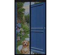 Magnetic Door Curtain 200 x 110 cm with Powerful Magnets and Full Frame Hook&Loop, No Gap, Keep Bugs Out Lets Fresh Air in, Magnetic Flying Insect Door Kid and Pet Friendly, Black
