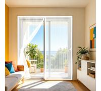 Magnetic Door Curtain 200 x 120 cm Mesh Curtain Anti Mosquito with Powerful Magnets and Full Frame Hook&Loop, No Gap, Keep Bugs Out Lets Fresh Air in, Kid and Pet Friendly, White