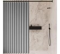 Magnetic Door Curtain 205 x 199 cm Blackout, Thermal, Energy Saving, Soundproof, Dividers Closet Pleated Folding Doorway Curtain for Office Bathroom Bedroom Doorway, Grey