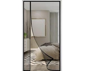 Magnetic Door Curtain 265x245cm Magnetic Screen Door Side Opening Heavy Duty Screen Strong Magnets Hands Free Top-to-Bottom Seal Install Without Drilling Black