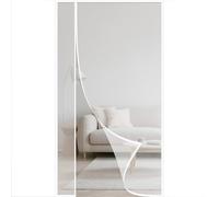 Magnetic Door Curtain 270x225cm Side Opening Polyester Door Screen Mesh Curtain with Powerful Magnets for Keeping Out Flies & Bug Kid and Pet Friendly White