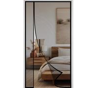 Magnetic Door Curtain 270x265cm Reversible Left Right Nets Patio Curtain Insect Mesh Removable Washable Foldable Self Sealing Keep Fresh Air in Bugs Out Black