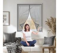 Magnetic Door Curtain 64 x 92 cm Keep Pets Indoor, Allow Fresh Air Flow, Hands-Free Fly Door Net Curtains No-Drill Easy Installation for Living Room, Bedroom, Patio, Grey