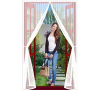 Magnetic Door Curtain 69 x 240 cm with Powerful Magnets and Full Frame Hook&Loop, No Gap, Keep Bugs Out Lets Fresh Air in, Magnetic Door Curtains, Mosquito Screen Doors Kid and Pet Friendly, White