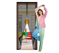 Magnetic Door Curtain 83 x 188 cm Powerful Magnets Fly Insect Screen Door Hands Free Auto Closing Suitable for Patio Room Balcony Bedroom, Black