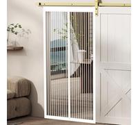 Magnetic Door Curtain 90 x 193 cm Self-Adhesive Door Fly Screen Curtain Stronger Magnets for Windows Doors Patio, White