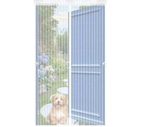 Magnetic Door Curtain 90 x 240 cm with Powerful Magnets and Full Frame Hook&Loop, No Gap, Keep Bugs Out Lets Fresh Air in, Magnetic Flying Insect Door Kid and Pet Friendly, White