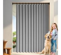 Magnetic Door Curtain 94 x 100 cm Blackout, Privacy, Room Divider, Privacy, Isolate Oil Smoke Accordion Style Closet Curtains for Closet Without Door Bedroom Bathroom, Grey
