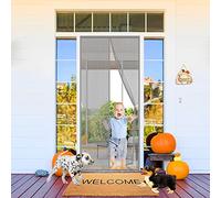 Magnetic Door Curtain for Kitchen Cool Summer, 80 x 200 cm Keeping Out Draft, Screen Door Auto Closer【Grey】